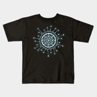 Virus Mandala (inverted blue) Kids T-Shirt